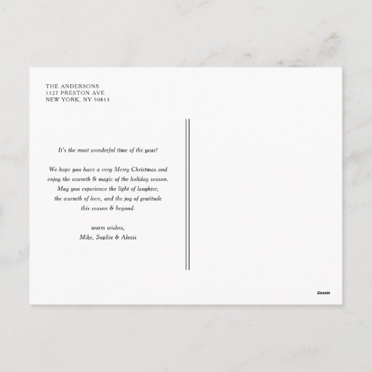 Navy Blue Vrolijk kerstfeest en een gelukkig nieuw Feestdagenkaart (Achterkant)