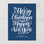 Navy Blue Vrolijk kerstfeest en een gelukkig nieuw Feestdagenkaart (Voorkant)