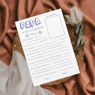 Navy Blue Vul de Blank Vaderdag Kaart in