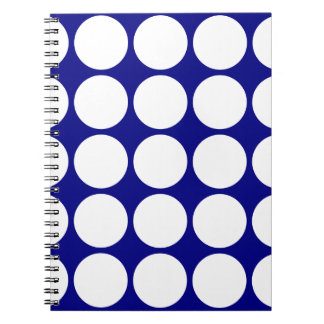 Navy Blue w/ Large White Polka Dots Notitieboek
