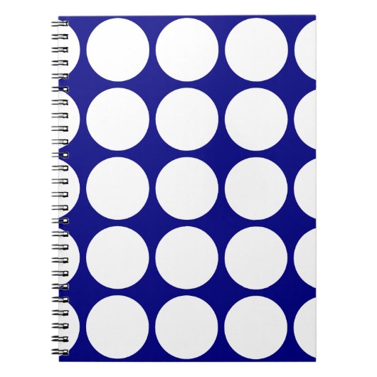 Navy Blue w/ Large White Polka Dots Notitieboek (Voorkant)