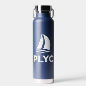 Navy Blue Water Bottle with PLYC Logo Waterfles (Voorkant)