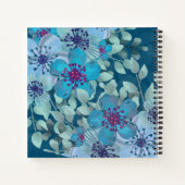 Navy Blue Watercolor Floral Elegant Wedding Guest Notitieboek (Achterkant)