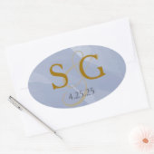 Navy Blue Watercolor Monogram Label (Envelop)
