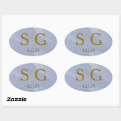 Navy Blue Watercolor Monogram Label (Vel)
