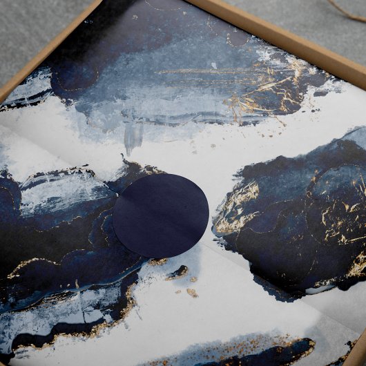 Navy Blue Waterverf Alcohol inkt & Gold Sparkle Tissuepapier