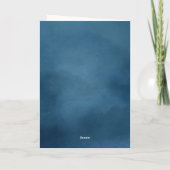 Navy Blue Waterverf Arch Foto Afstuderen Bedankkaart (Achterkant)