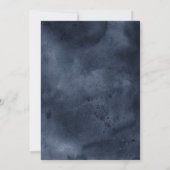 Navy Blue Waterverf Baby shower Kaart (Achterkant)