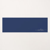 Navy blue | Waterverf bloemen Monogram Yoga Mat (Achterkant (horizontaal))