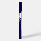 Navy Blue Waterverf Blossom Case-Mate iPhone Case (Achterkant / Rechts)