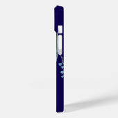Navy Blue Waterverf Blossom Case-Mate iPhone Case (Achterkant / Links)