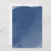 Navy Blue Waterverf Bridal Shower Kaart (Achterkant)