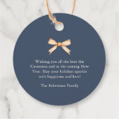 Navy Blue Waterverf Christmas Bedankjes Labels (Achterkant)