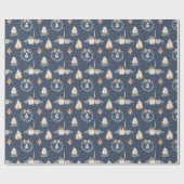 Navy Blue Waterverf Christmas Cadeaupapier (Vlak)