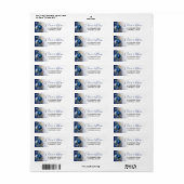 Navy Blue Waterverf Floral Etiket (Full Sheet)