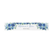 Navy Blue Waterverf Floral Wedding Uitnodigingen Wikkel (Vlak)