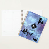 Navy Blue Waterverf Galaxy Meisje  Planner (Display)