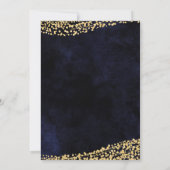 Navy Blue Waterverf Gold Bridal Shower Invitation Kaart (Achterkant)