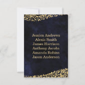 Navy Blue Waterverf & Gold Table Number Seating Kaart (Achterkant)