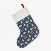 Navy Blue Waterverf kerstkous Kleine Kerstsok (Achterkant (Hangend))
