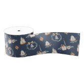 Navy Blue Waterverf kerstlint Grosgrain Lint (Spoel)
