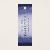 Navy Blue Waterverf Kleding Prijs Label Label Mini Visitekaartjes (Voorkant)