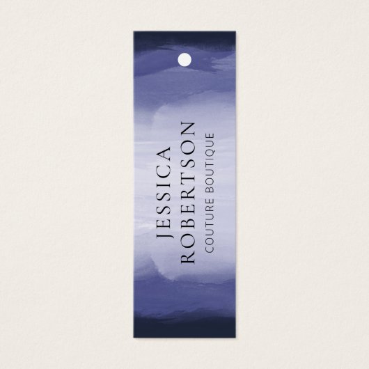 Navy Blue Waterverf Kleding Prijs Label Label Mini Visitekaartjes (Voorkant)