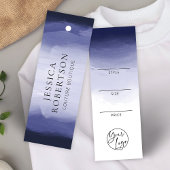 Navy Blue Waterverf Kleding Prijs Label Label Mini Visitekaartjes