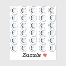 Navy Blue Waterverf letter "C" mini Stickers