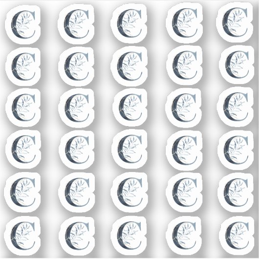 Navy Blue Waterverf letter "C" mini Stickers (Voorkant)