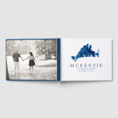 Navy Blue Waterverf Martha's Vineyard Kaart Trouwe Gastenboek (Volledig)
