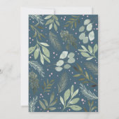 Navy Blue Waterverf Merry-kerstfotokaart Kaart (Achterkant)