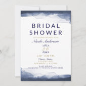 Navy Blue Waterverf Modern Chic Vrijgezellenfeest Kaart (Voorkant)