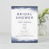 Navy Blue Waterverf Modern Chic Vrijgezellenfeest Kaart (Staand voorkant)