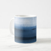 Navy Blue Waterverf Ombre Coffee Mok (Voorkant links)
