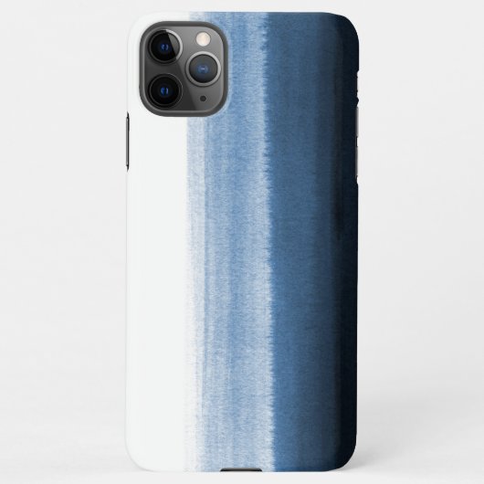 Navy Blue Waterverf Ombre iPhone Hoesje (Achterkant)