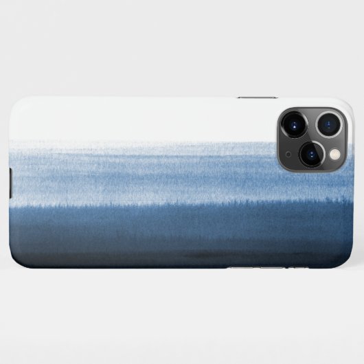 Navy Blue Waterverf Ombre iPhone Hoesje (Achterkant horizontaal)