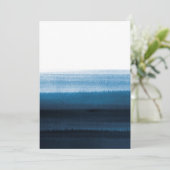 Navy Blue Waterverf Ombre Kaart (Staand voorkant)