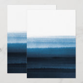 Navy Blue Waterverf Ombre Kaart (Voorkant / Achterkant)