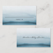Navy Blue Waterverf Ombre Modern Wedding Plaatskaartje (Voorkant / Achterkant)