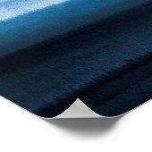 Navy Blue Waterverf Ombre Poster (Hoek)