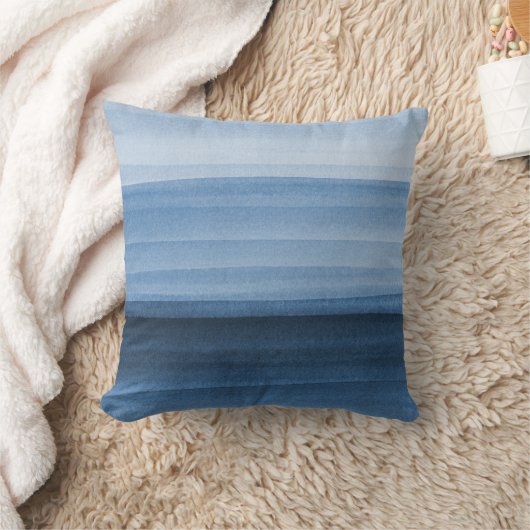 Navy Blue Waterverf Ombre Sierkussen (Deken)