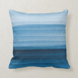 Navy Blue Waterverf Ombre Sierkussen