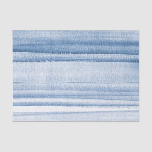 Navy Blue Waterverf Ombre Tissue Paper Tissuepapier (Voorkant)