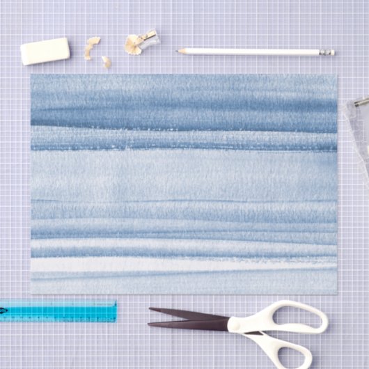 Navy Blue Waterverf Ombre Tissue Paper Tissuepapier (Craft)