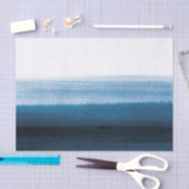 Navy Blue Waterverf Ombre Tissuepapier (Craft)