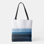 Navy Blue Waterverf Ombre Tote Bag (Achterkant)