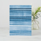 Navy Blue Waterverf Ombre Uitnodiging (Staand voorkant)