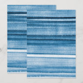 Navy Blue Waterverf Ombre Uitnodiging (Voorkant / Achterkant)