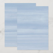 Navy Blue Waterverf Ombre Uitnodiging (Voorkant / Achterkant)